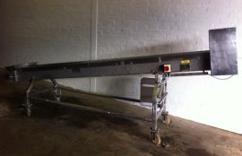 Объект: Ленточный наклонный передвижной конвейер для резаного картофеля